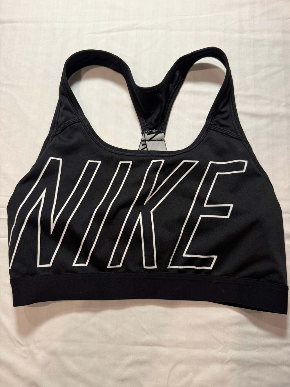 Nike Pro Classic Logo Black Racerback Sports Bra Medium